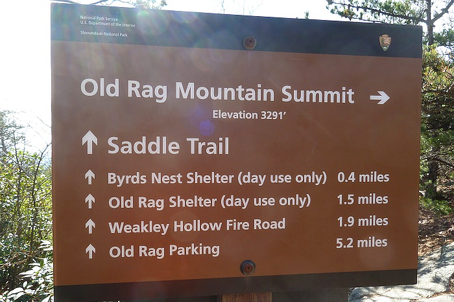 Old Rag Sign